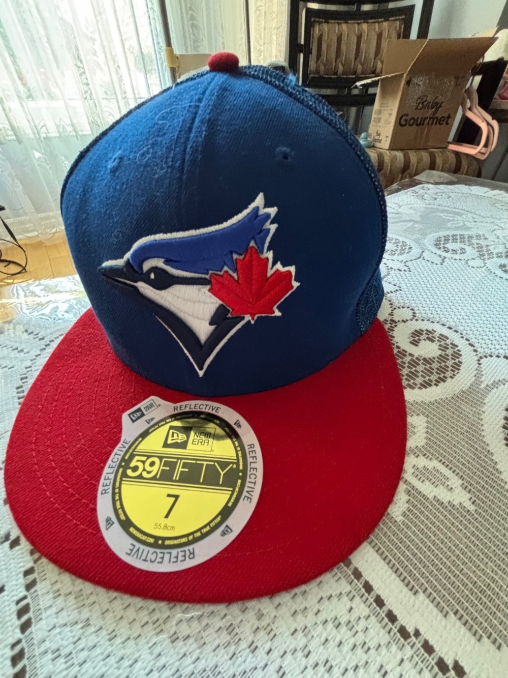 NWT New Era Toronto Blue Jays 59FIFTY Fitted Hat - Size 7 Royal/Red